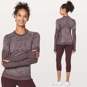 Lululemon Swiftly Wool Pullover - Black Cherry - 4